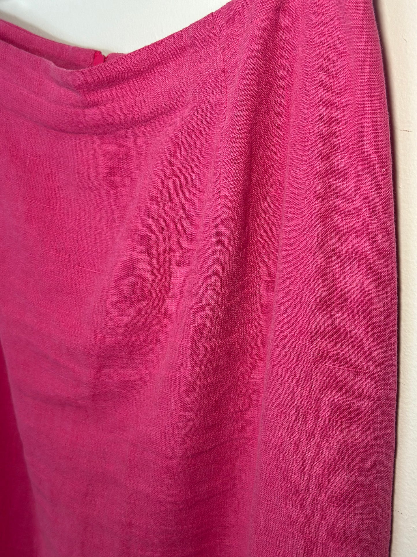 Joanne Scott | Pink Linen Midi Skirt
