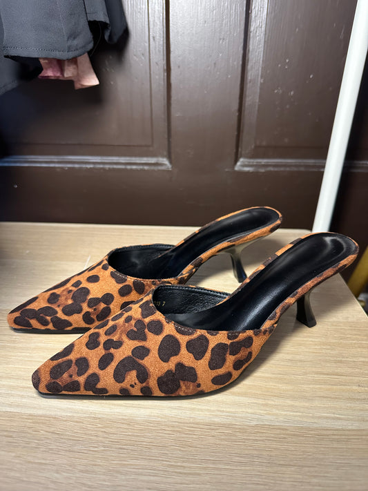 Leopard Print Kitten Heels, 7