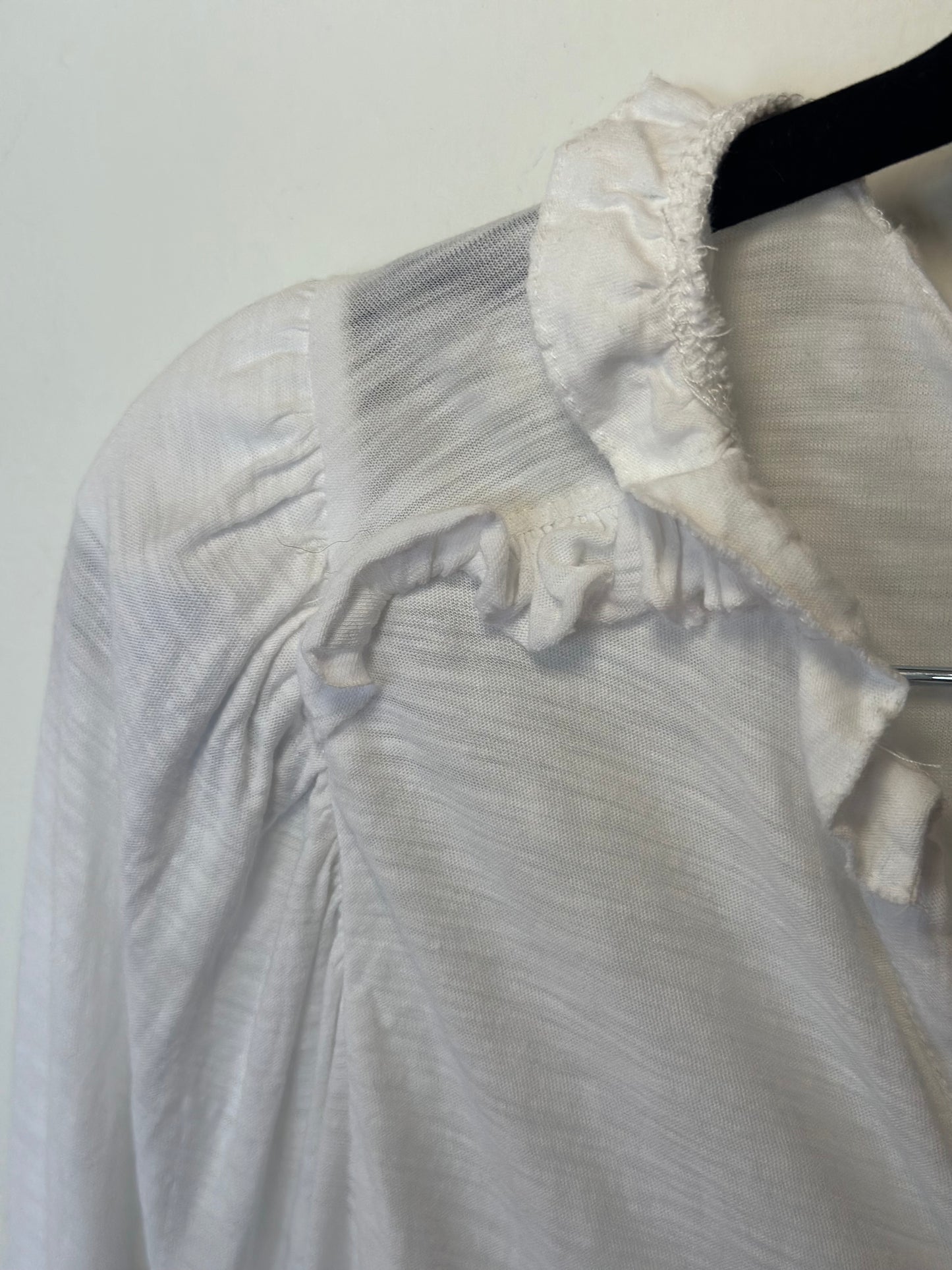 Nation LTD | White Long Sleeve with Ruffle Detail