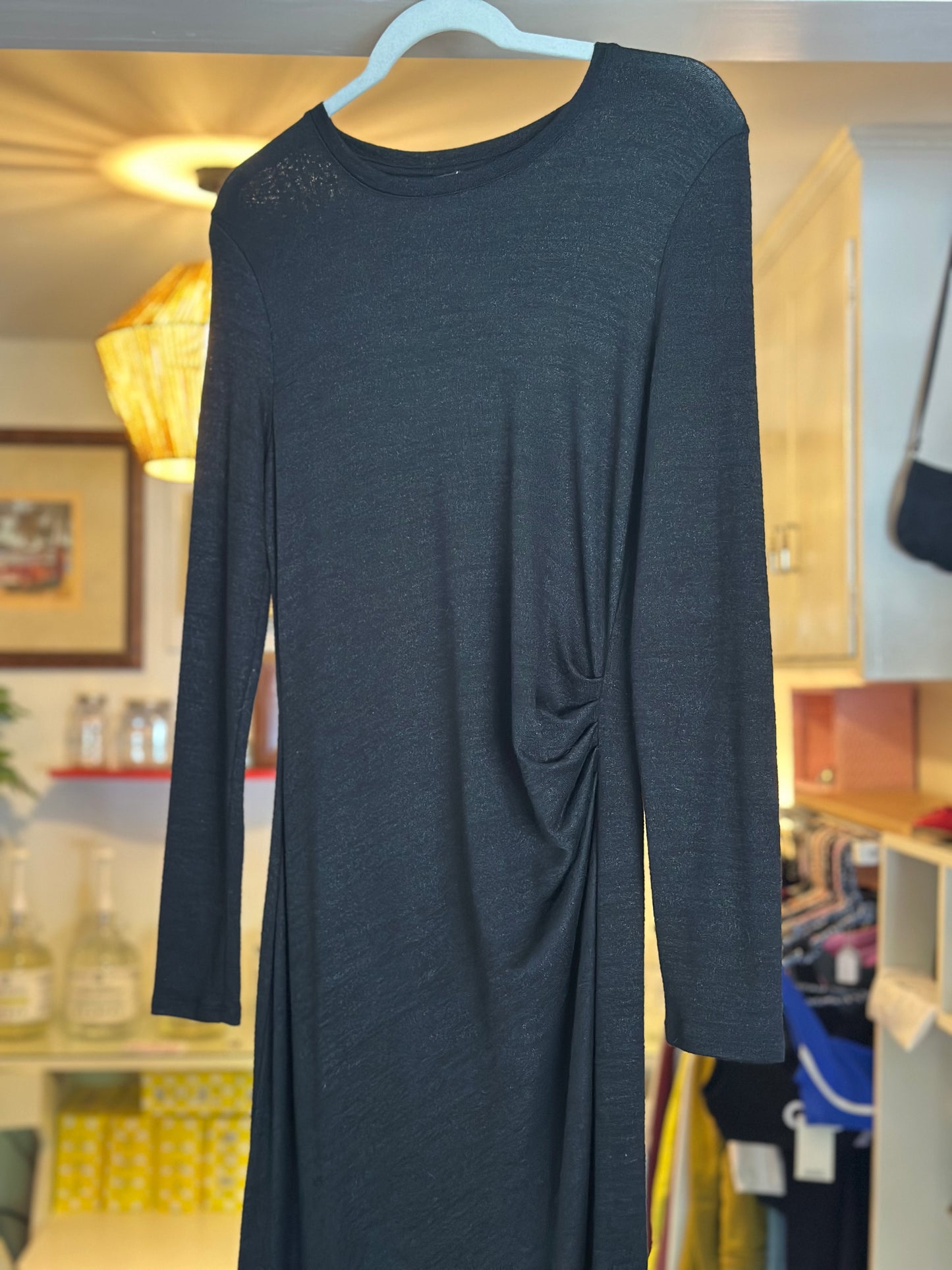 Banana Republic | Cozy Knit Long-Sleeve Ruched-Side Dress