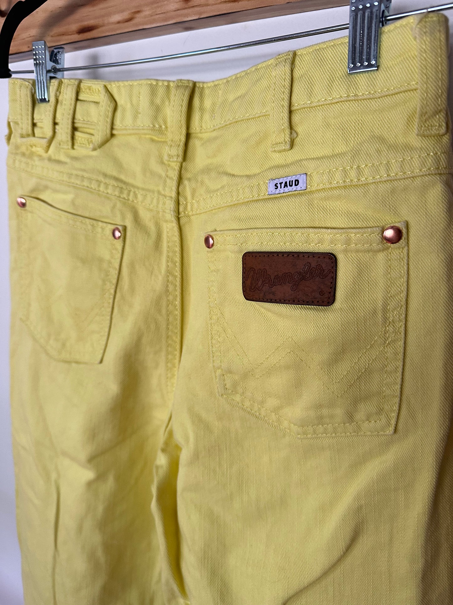 STAUD x WRANGLER | Neon Yellow Denim Pants