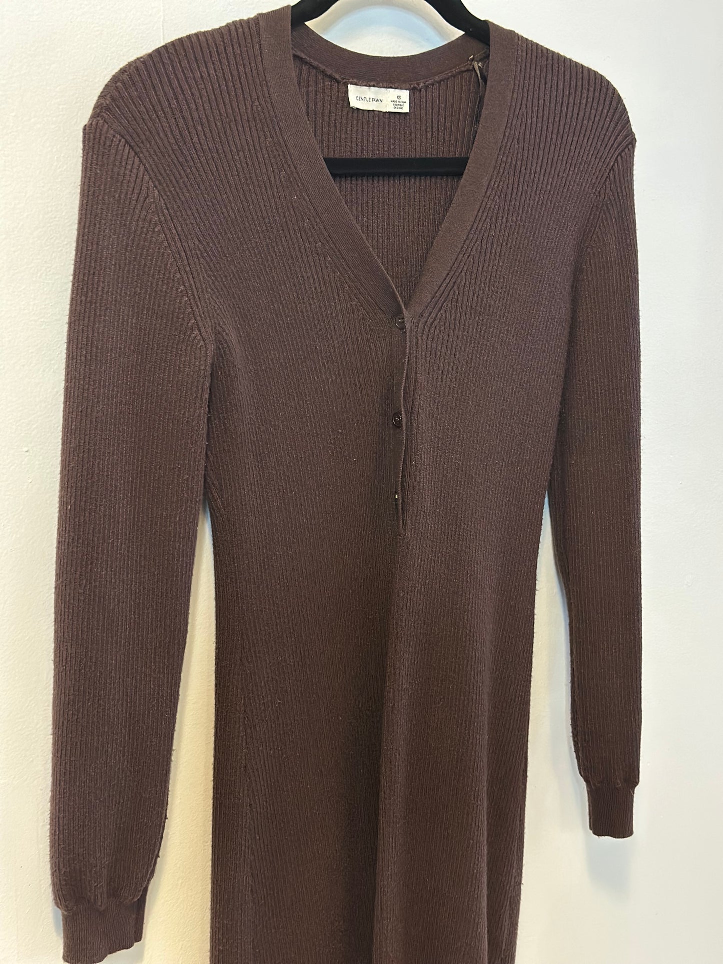 Gentle Fawn | Brown Ribbed Sweater Dress