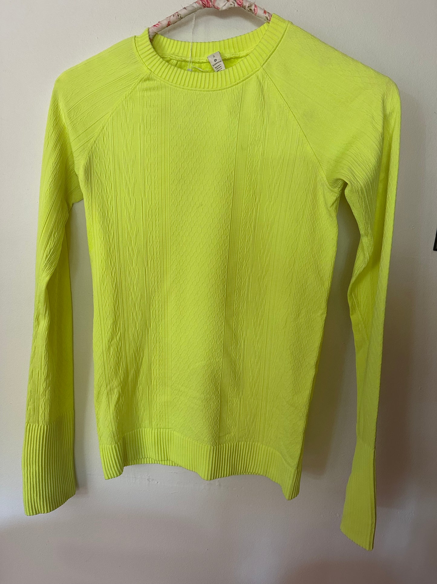 Lululemon | Neon Yellow Textured Long Sleeve