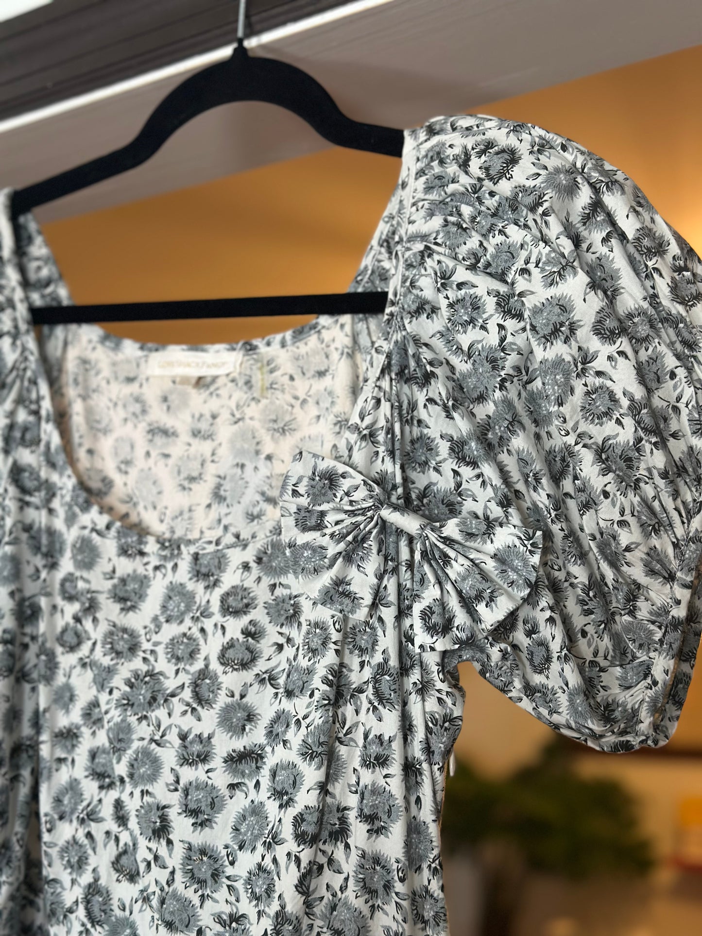 LoveShackFancy | Maxi Puff Sleeve Bow Detail Floral Dress