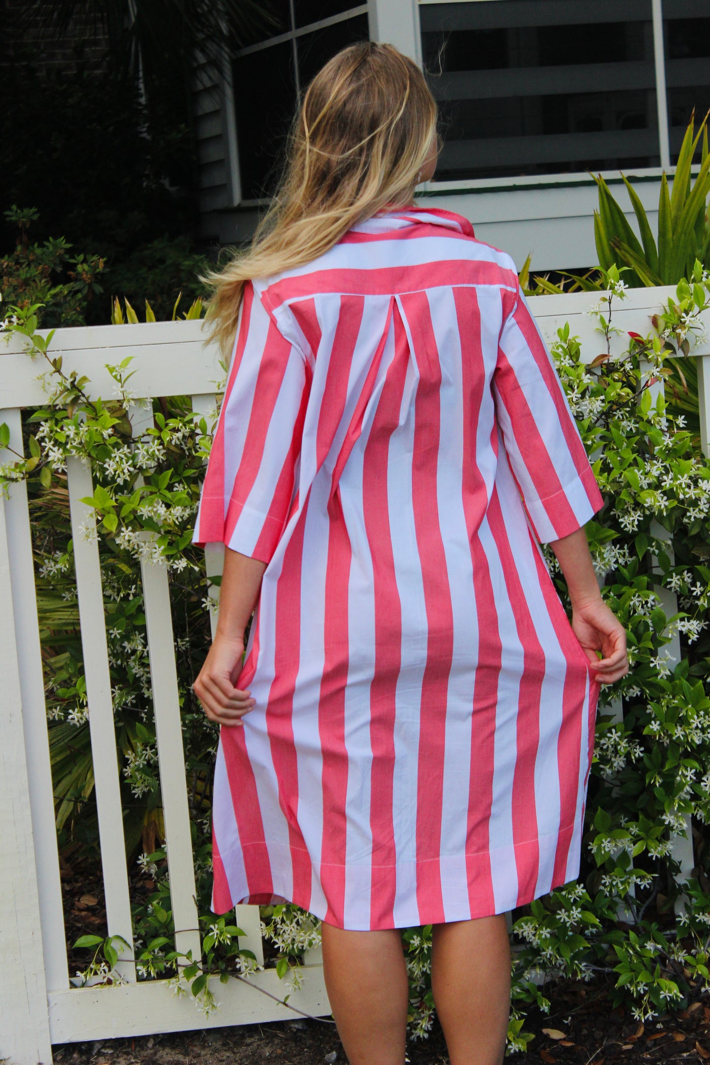 LAKE | Striped Midi Dress, S