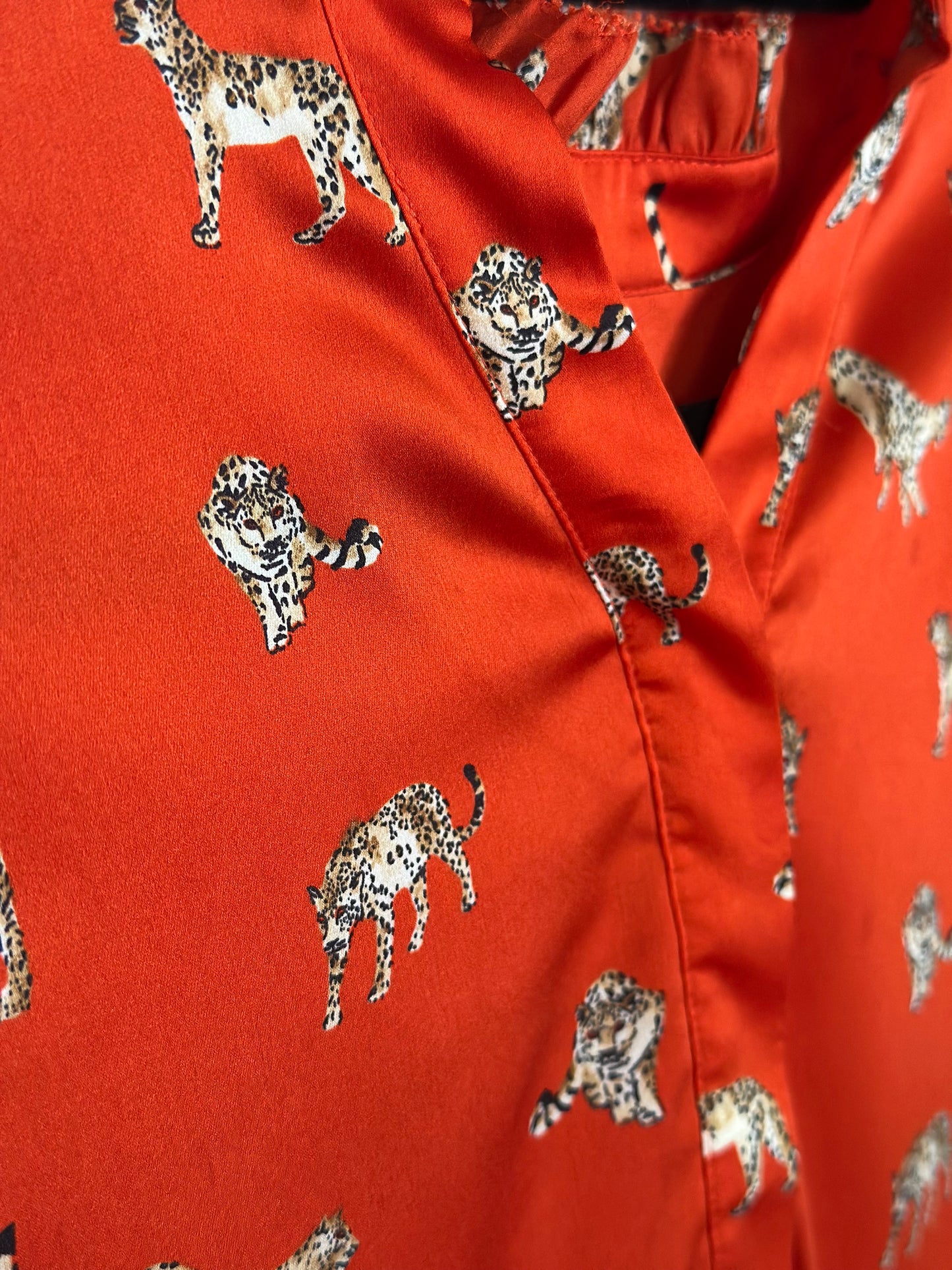 Chico's | Leopard-Print Ruffle-Neck Blouse