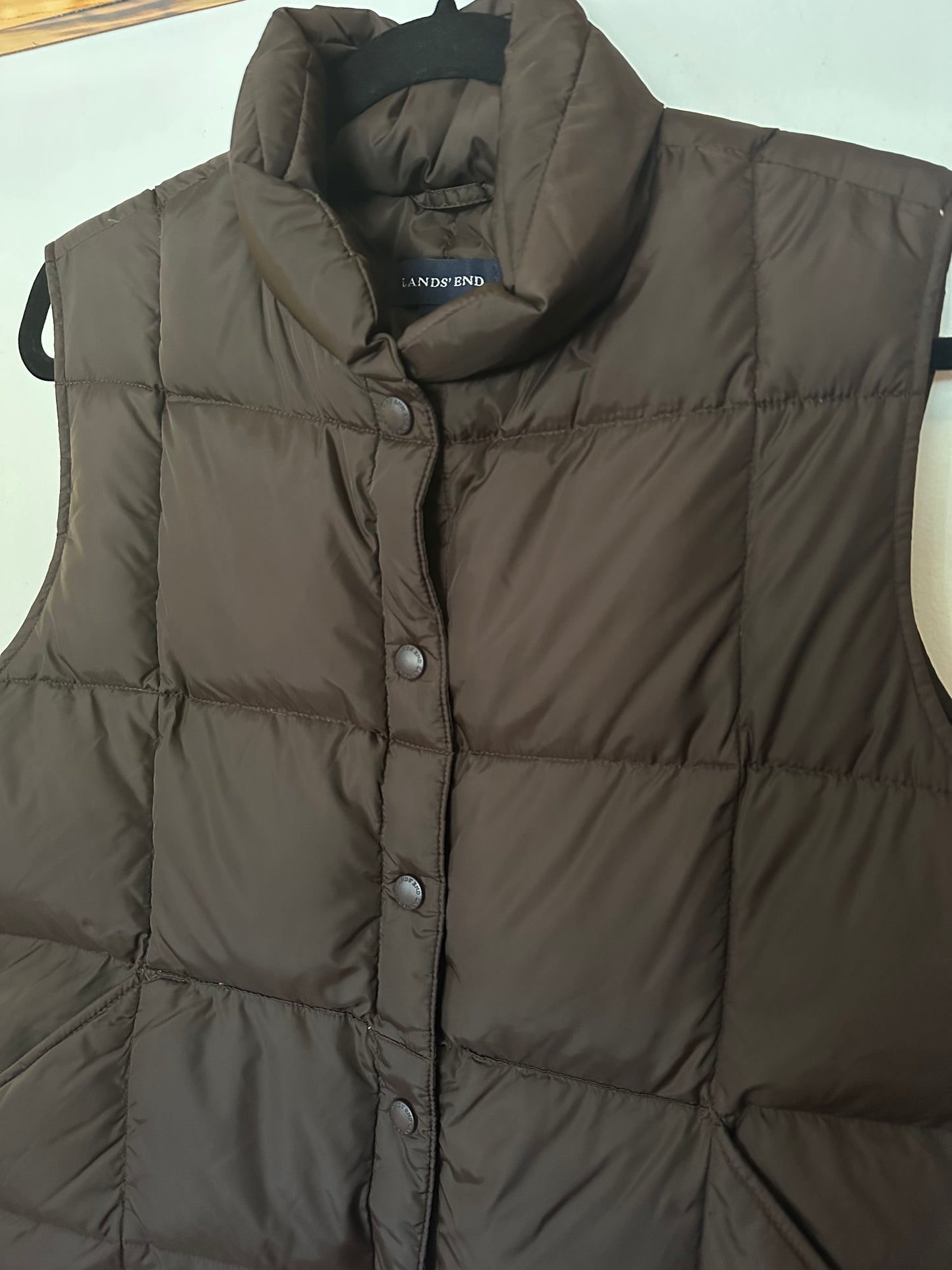 Land's End | Brown Puffer Vest, M