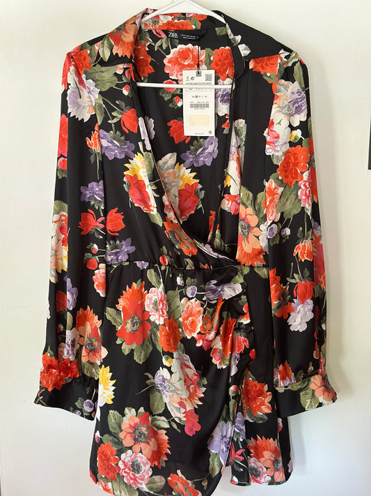 Zara | Silky Floral Dress