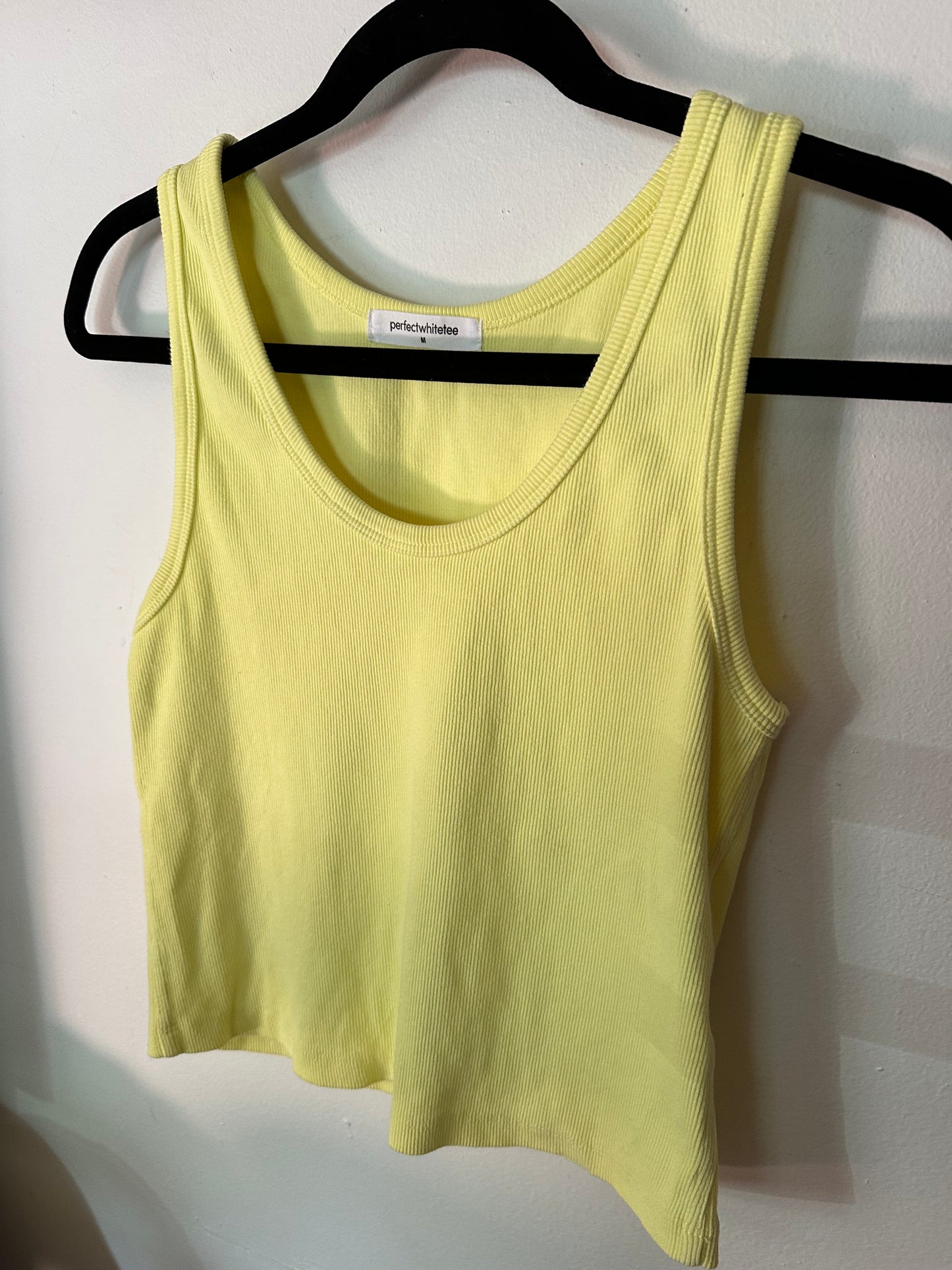 Perfectwhitetee | Ribbed Bright Yellow Tank