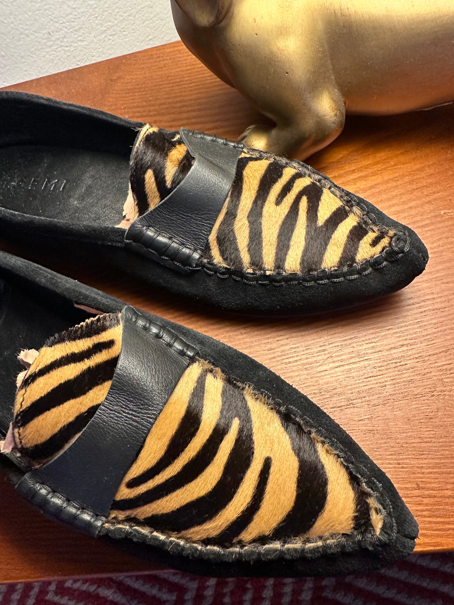 M. Gemi | Tiger Print Pony Hair Flat Loafers, 8.5/9