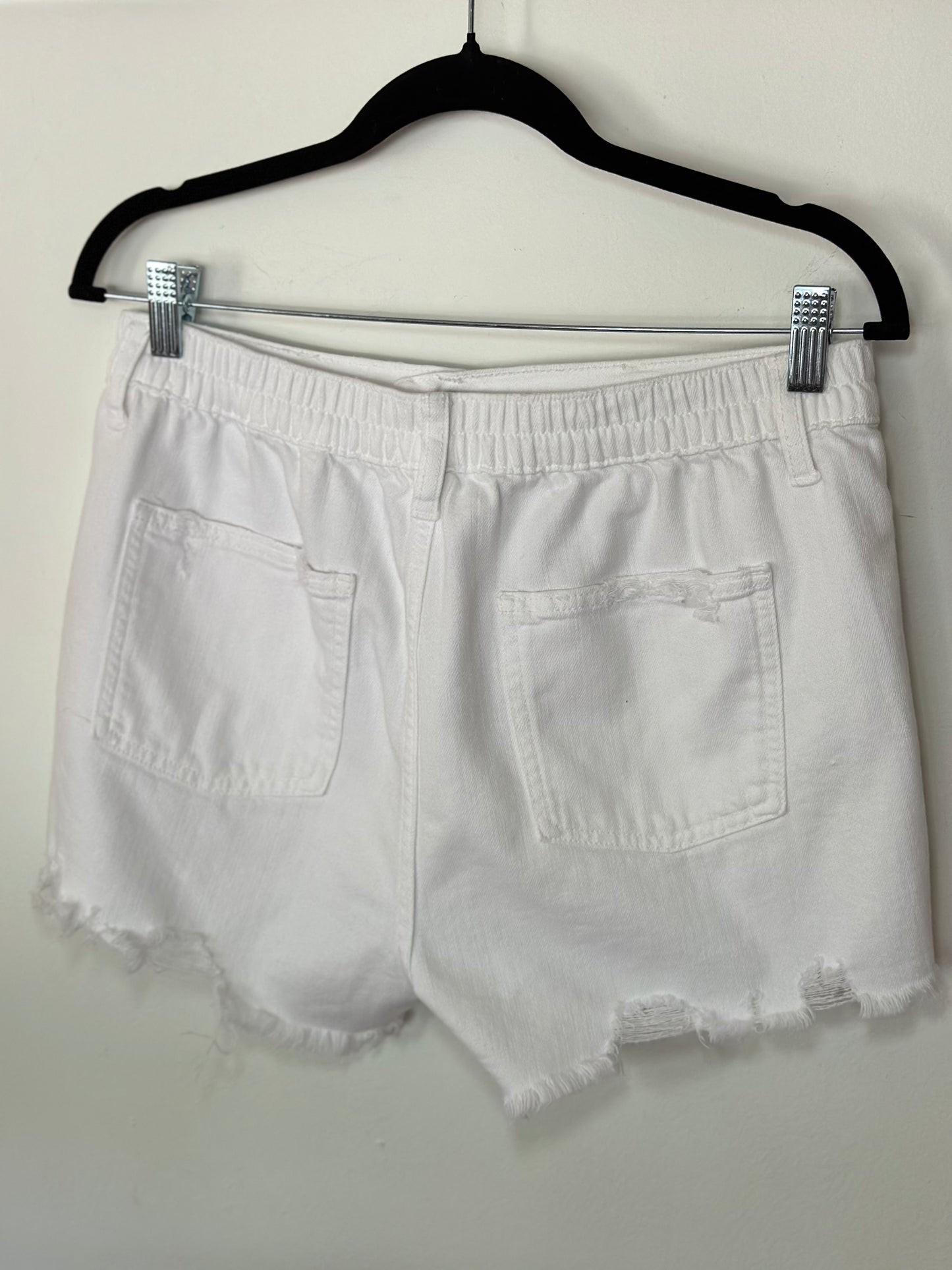 Aerie | White Denim Shorts w/ Elastic Waistband