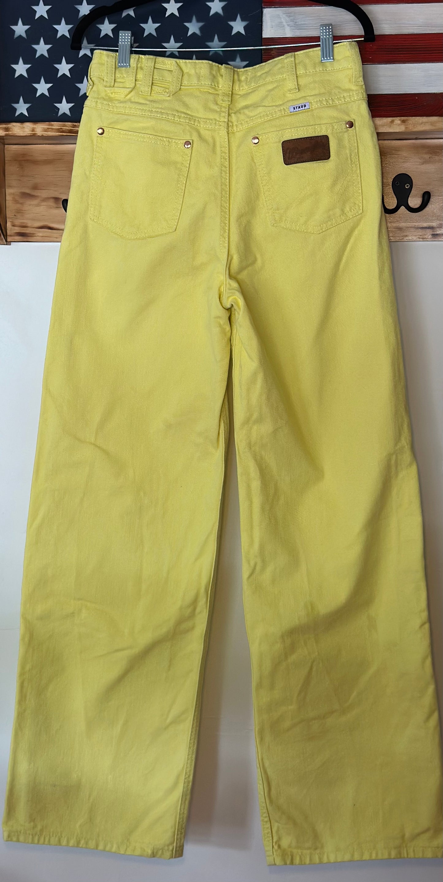 STAUD x WRANGLER | Neon Yellow Denim Pants