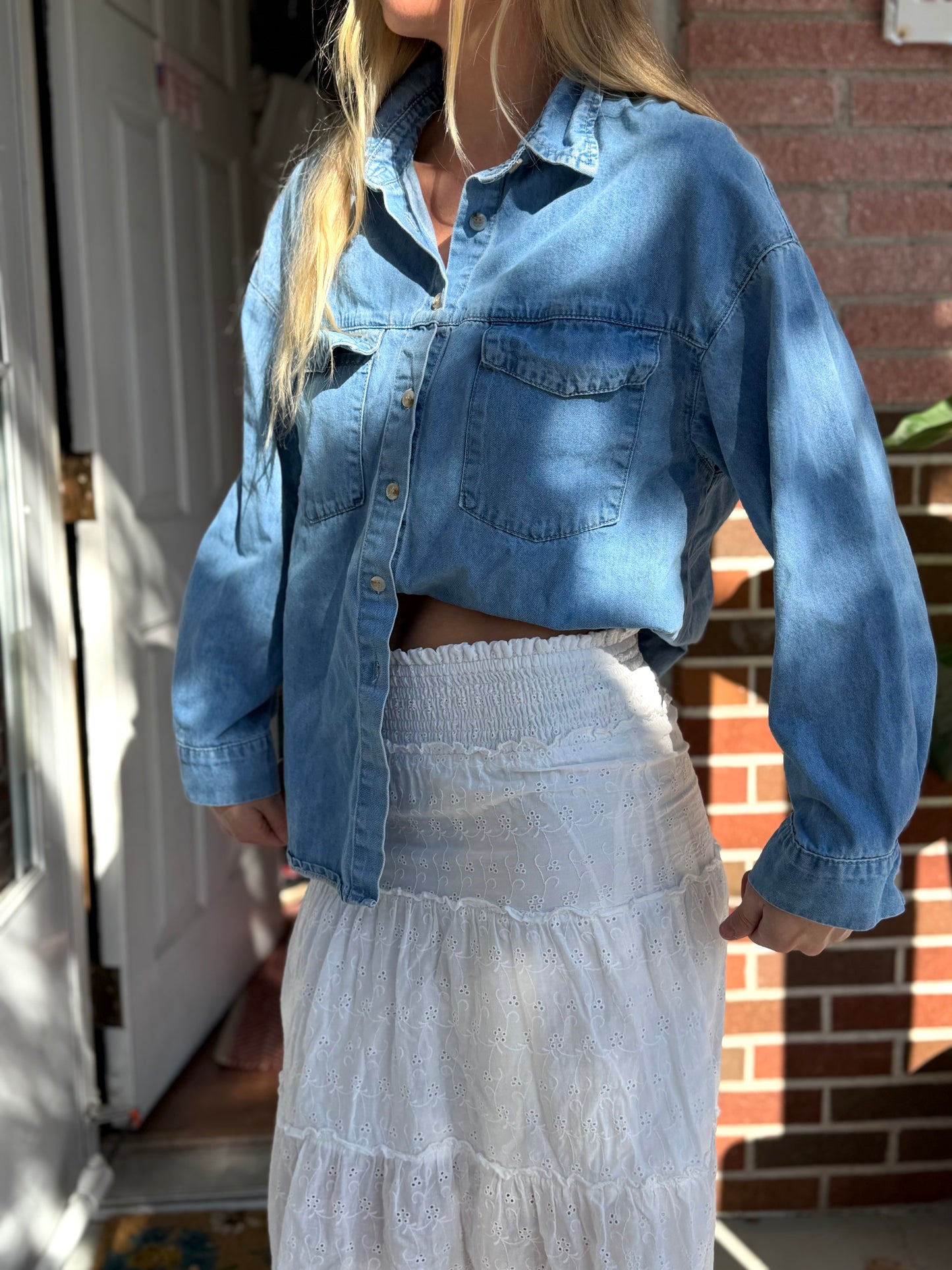 Endsley Logo | Denim Button Down, M