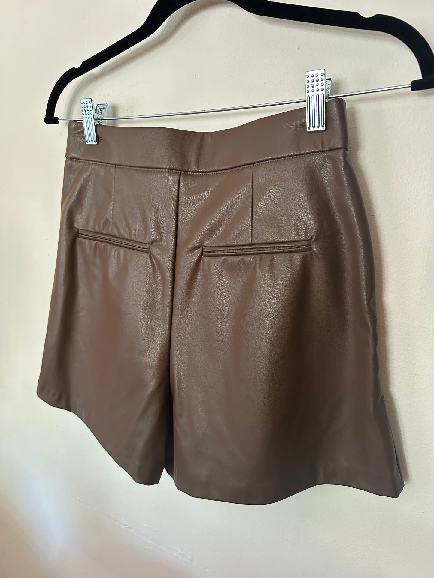 Zara | Brown Leather Shorts