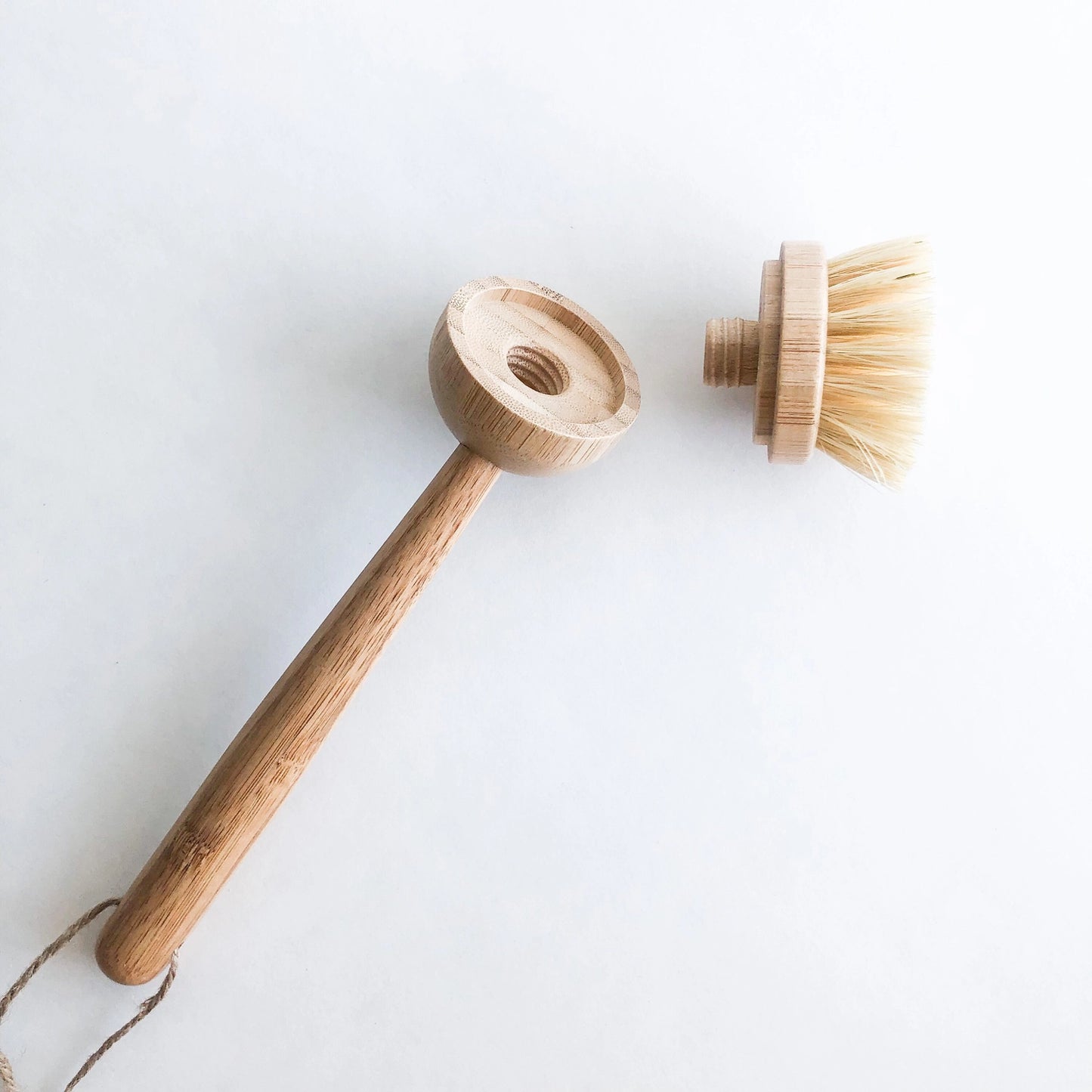 Natural Bamboo Sisal Dish Brush with Replaceable Head