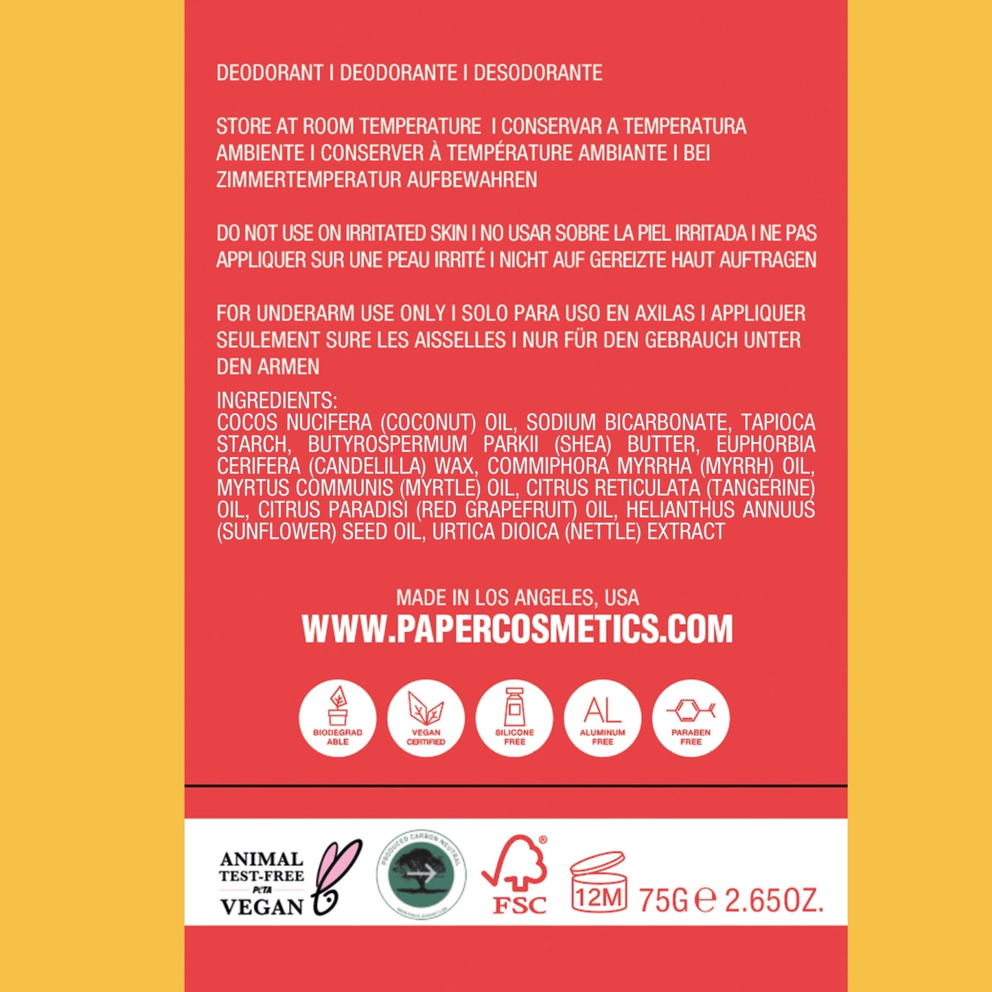 Aluminum & Plastic-Free Deodorant