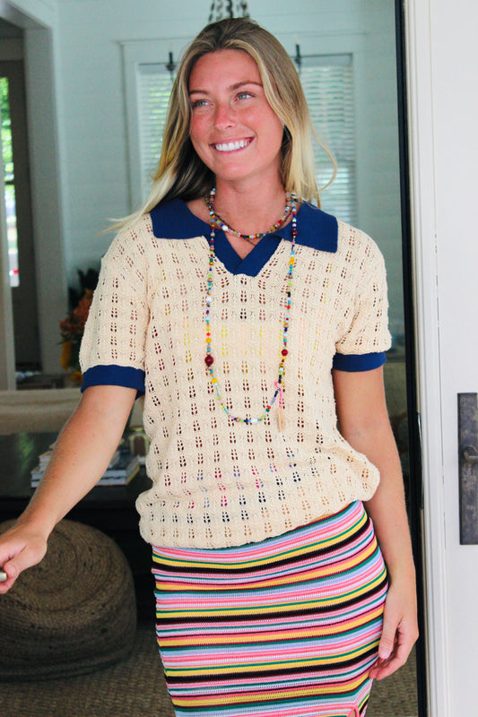 Ox Knit Store  | Crochet Sweater Top, M