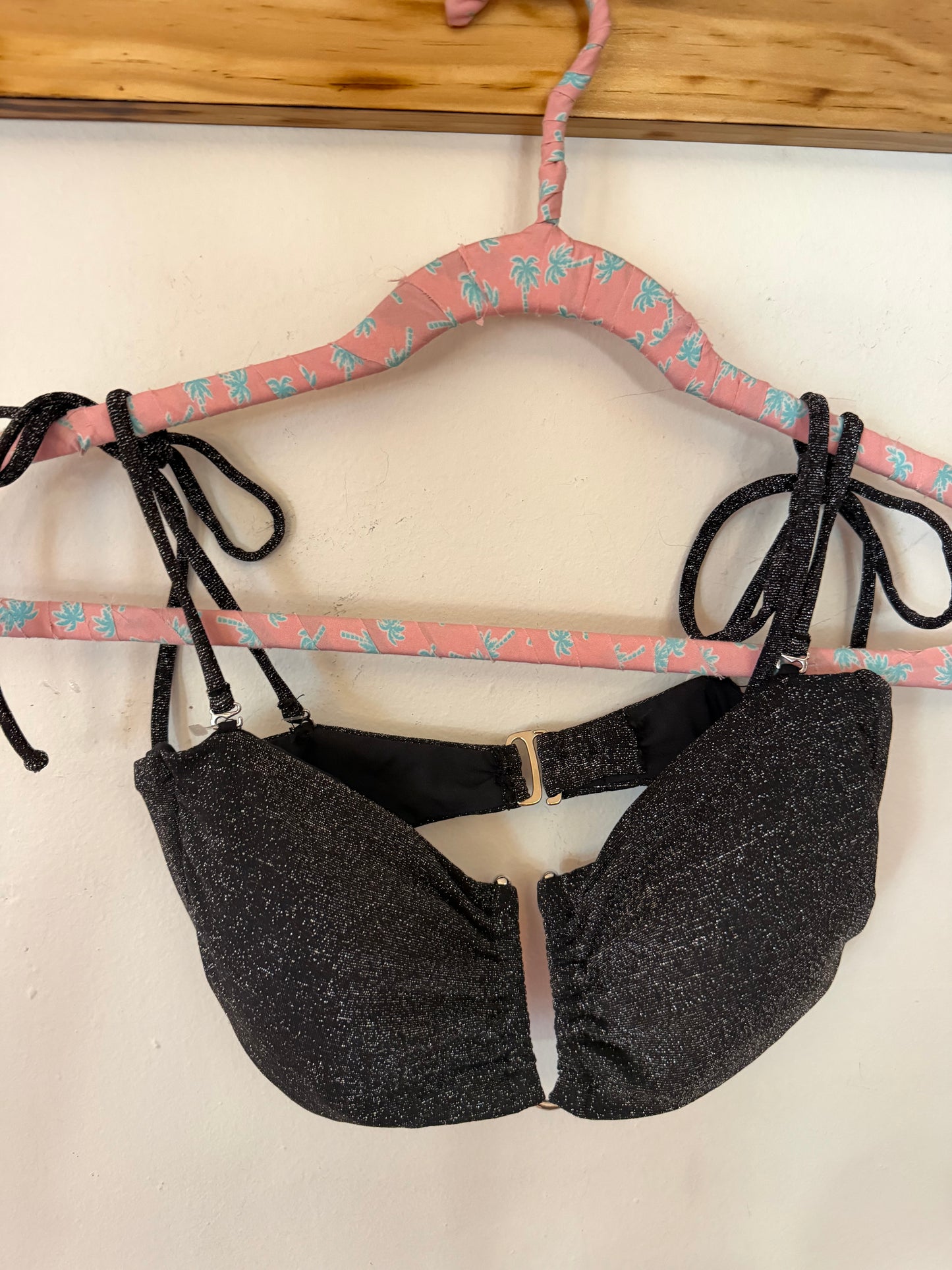 Black Shimmer Bikini Set, M