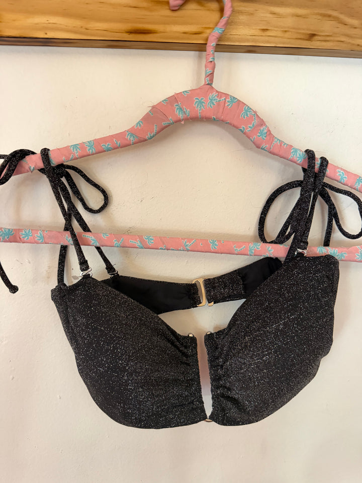 Black Shimmer Bikini Set, M