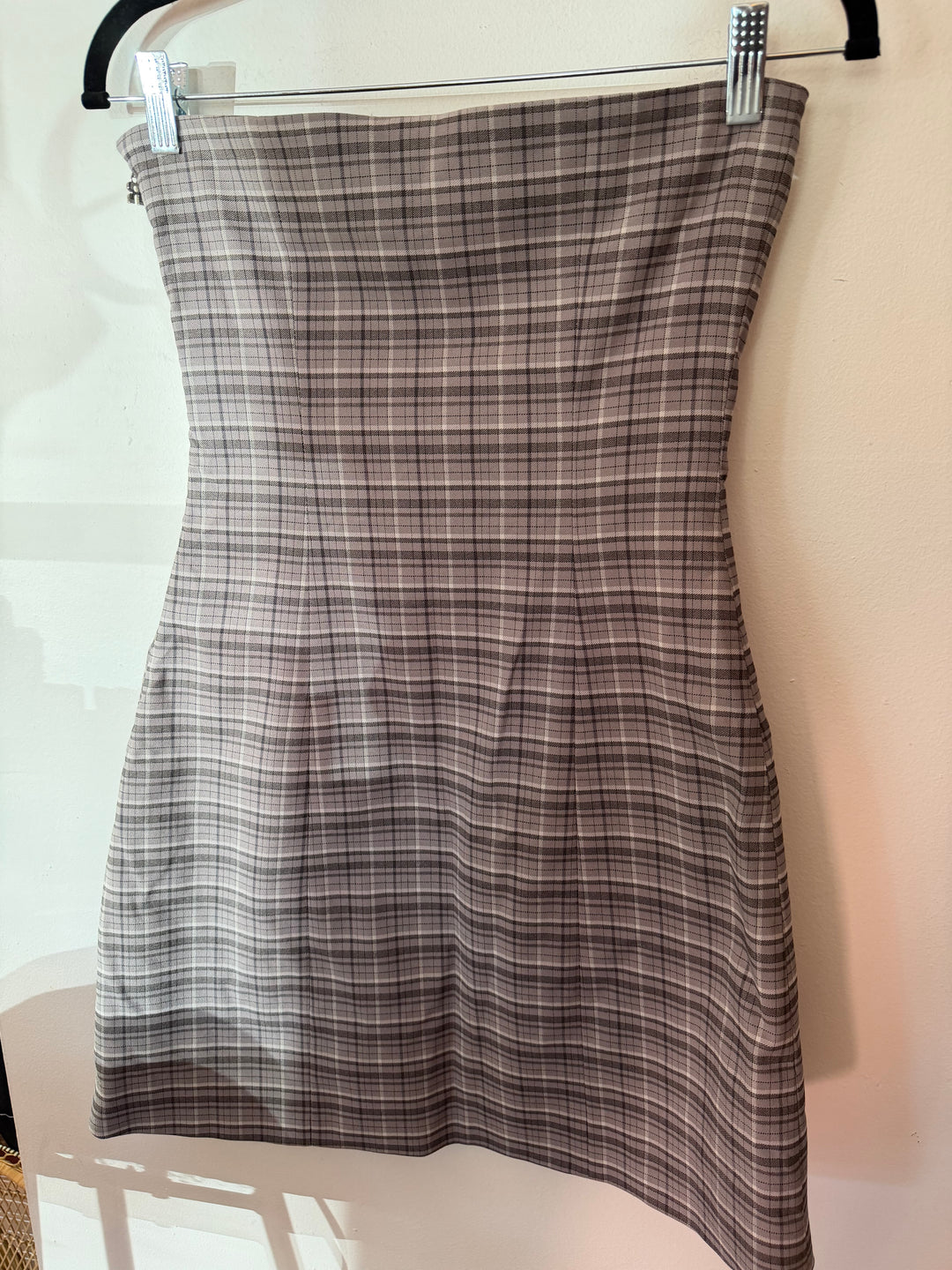 Rotate | Stretchy Mini Dress Grey Check, S