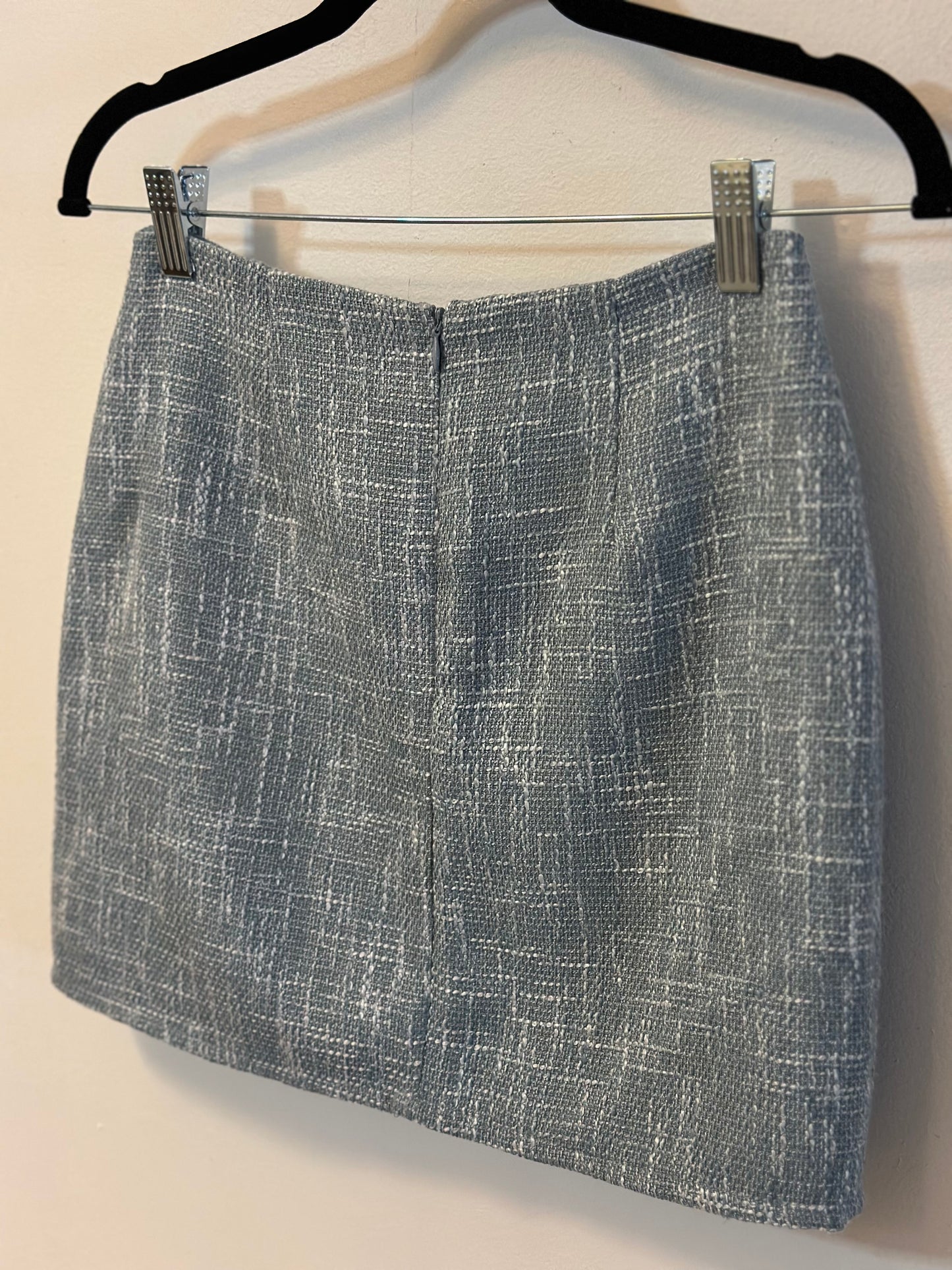 LuLus | Main Idea Light Blue Tweed Mini Skirt