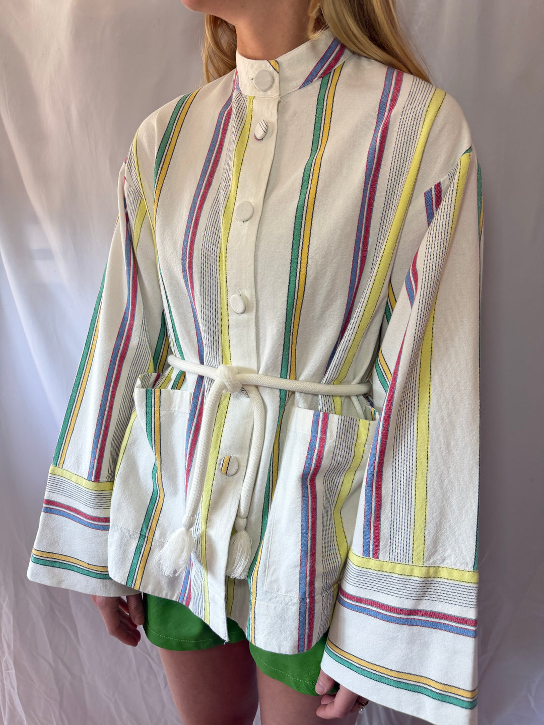 Tuckernuck | 100% Cotton Striped Tie Button Up Long Sleeve, XS