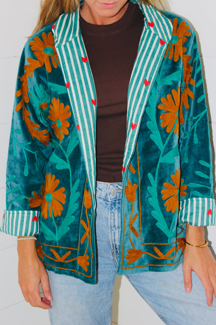Endsley | Velvet Floral Jacket, OS