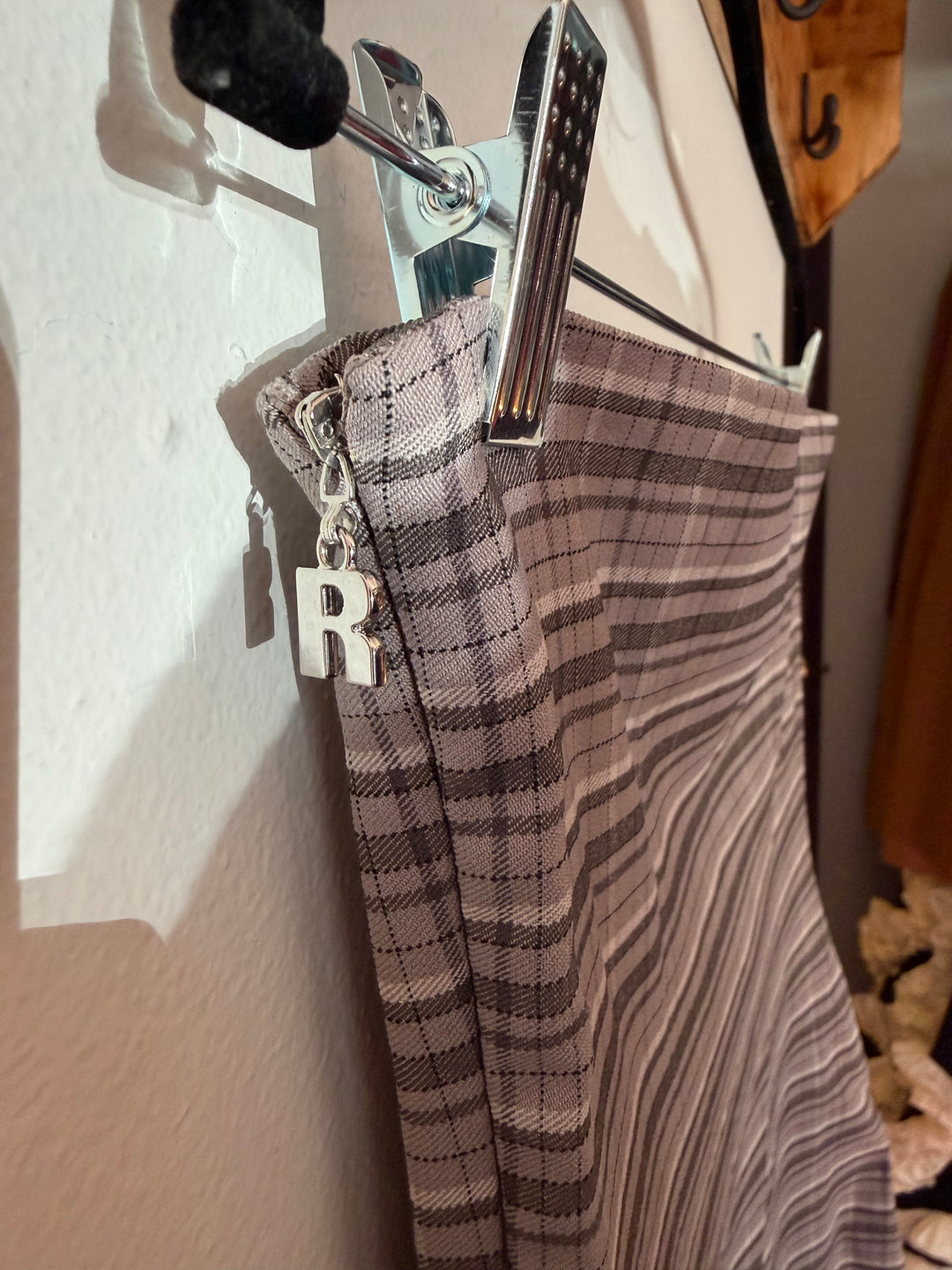 Rotate | Stretchy Mini Dress Grey Check, S