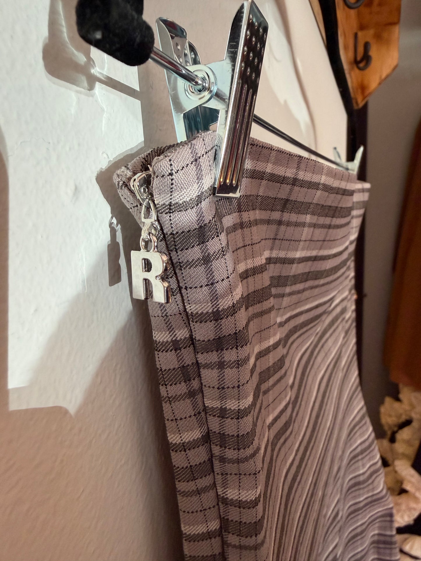 Rotate | Stretchy Mini Dress Grey Check, S