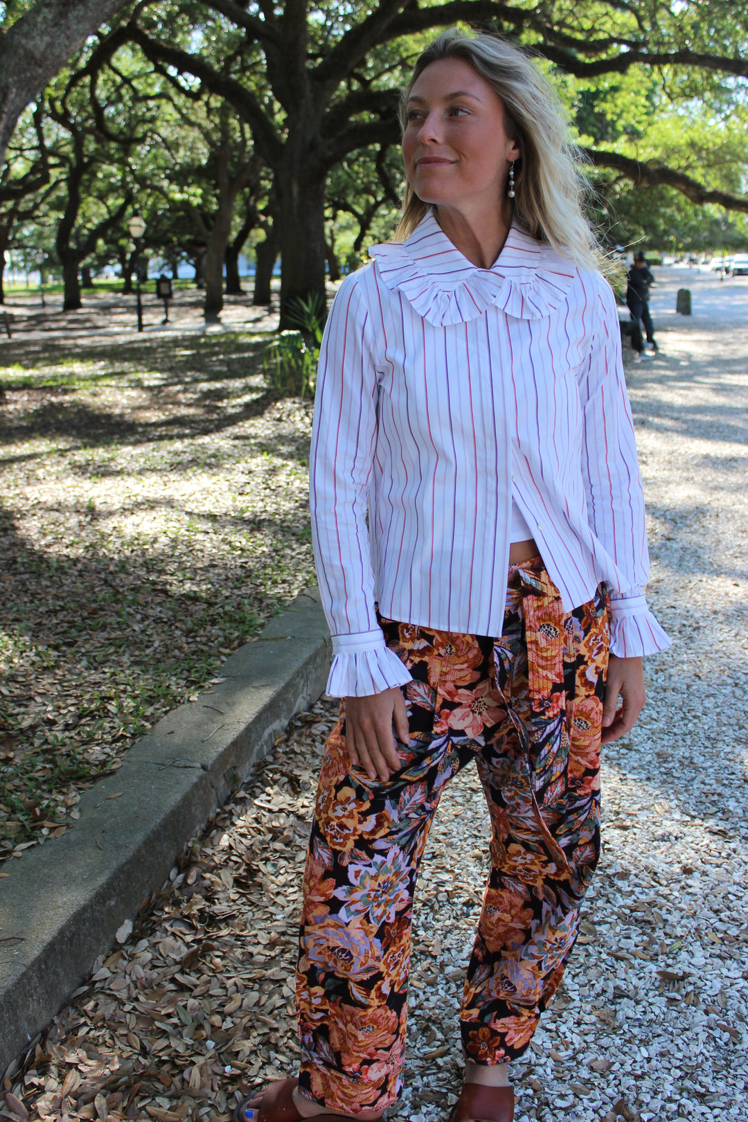 Maria De La Orden | Striped Button Up Blouse, 34