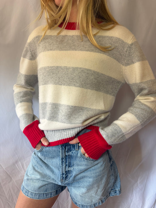 Chloe Stora Paris | 100% Cashmere Striped Sweater, S