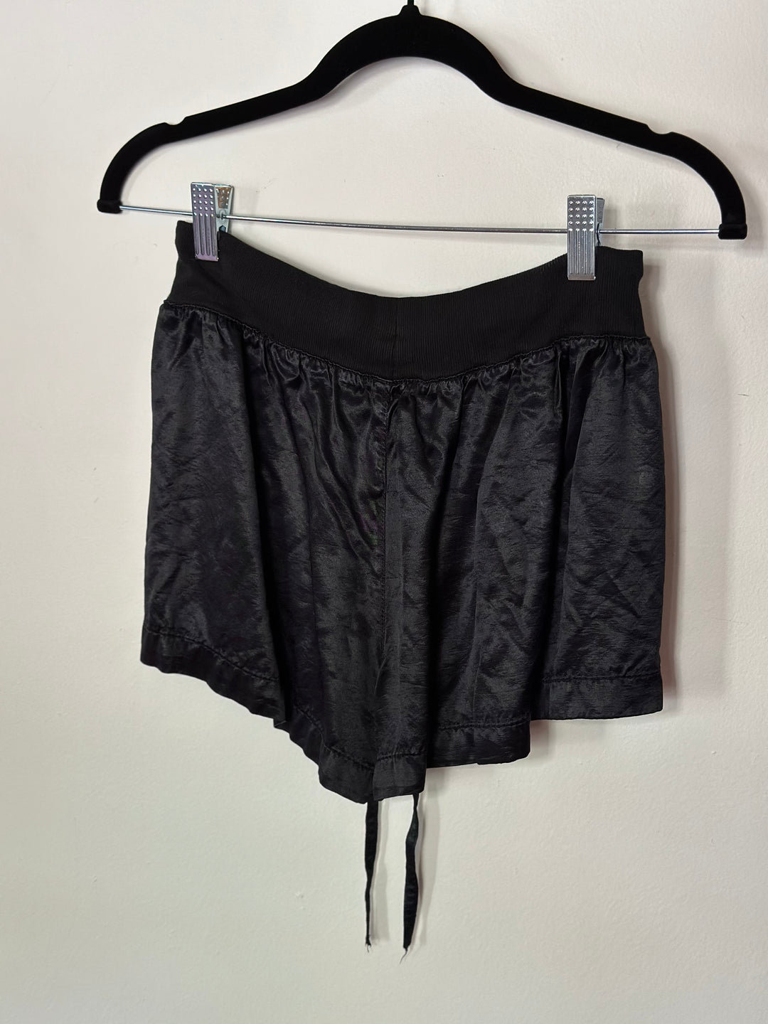 PJ Harlow | Satin Short With Rib Knit Waistband And Adjustable Drawstring