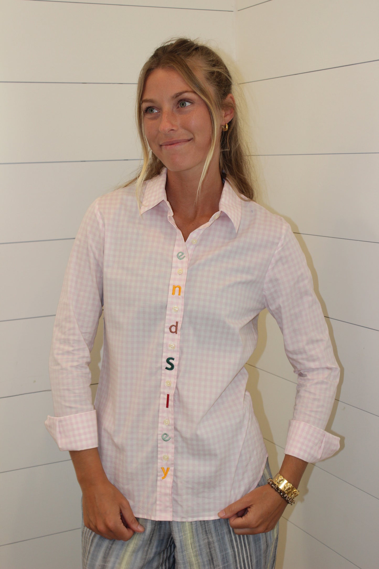 Endsley | Doxie Gingham Button Up Long Sleeve, S