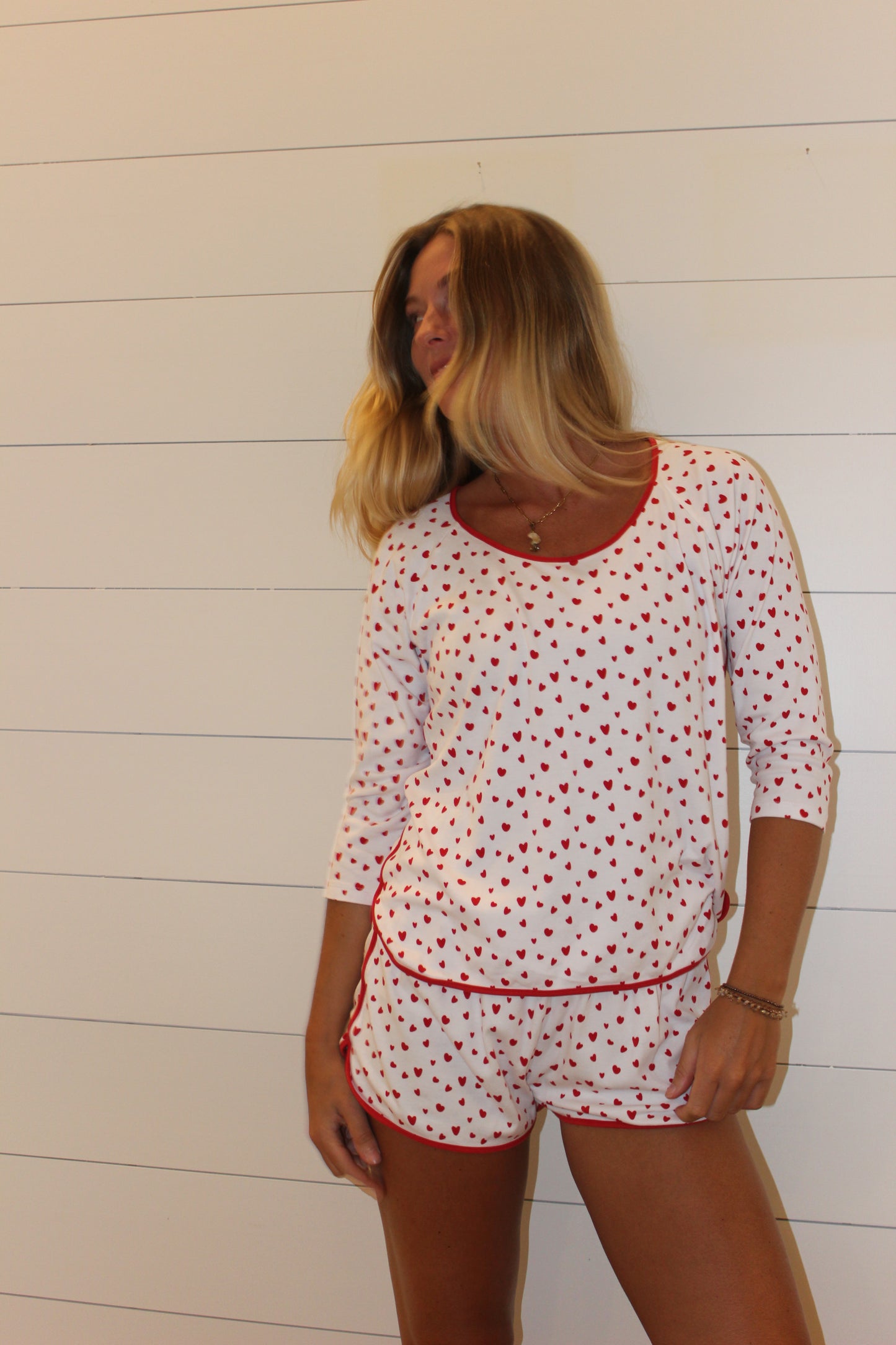 Lake | Red Heart PJ Short Set, M