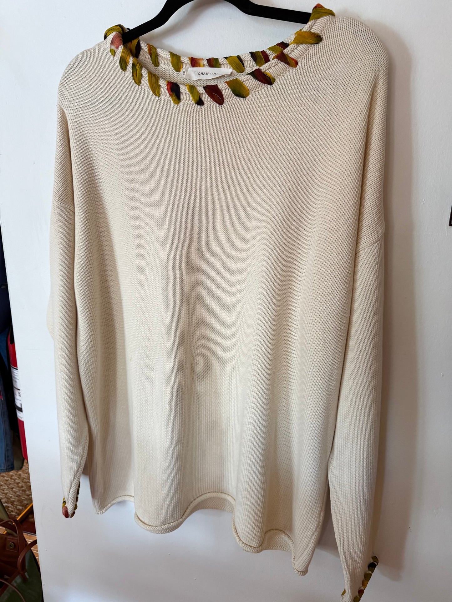 Chan Luu | Whipstitch Sweater Eggshell, O/S