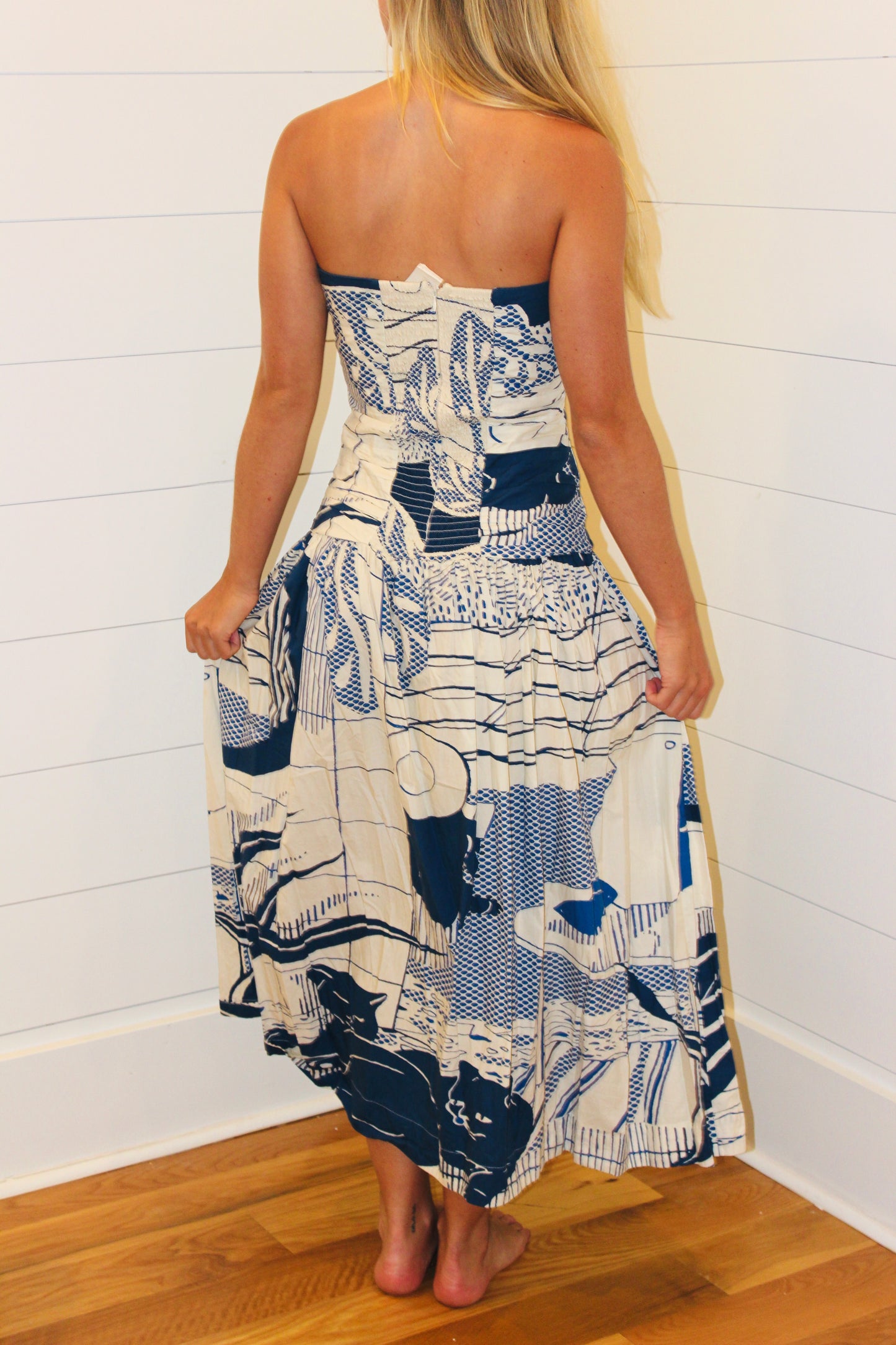 Carolina K | Mala Strapless Midi Dress, M