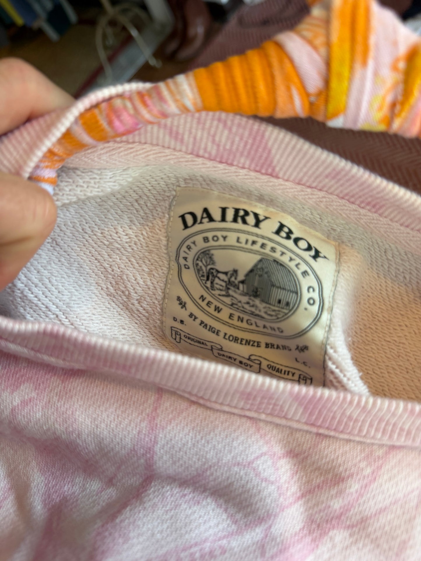 Dairy Boy | Bubblegum Camo Oversized Crewneck, M