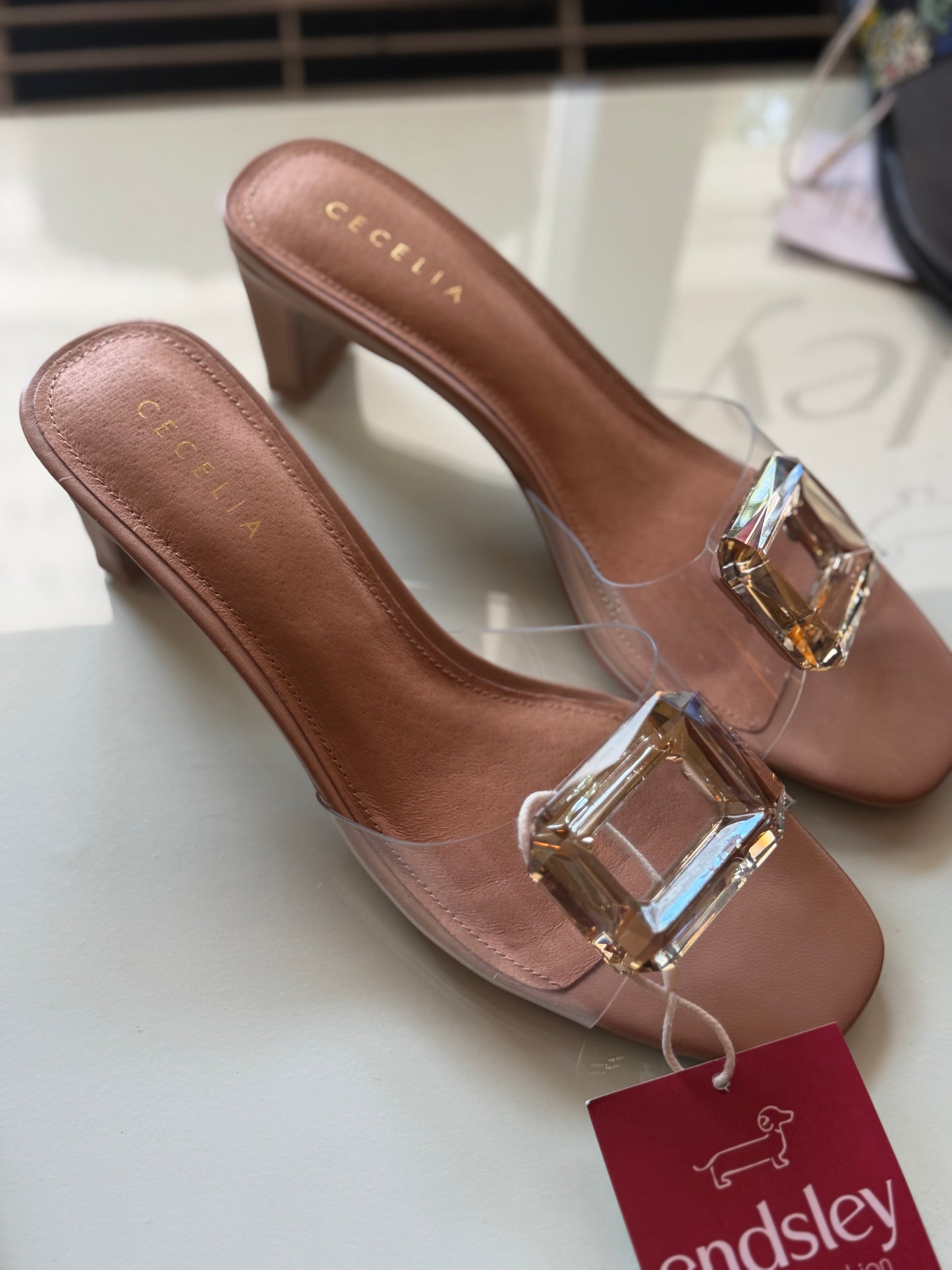 Cecelia NYC | Park Avenue Jewel Ornamented Slide Sandals, 38.5