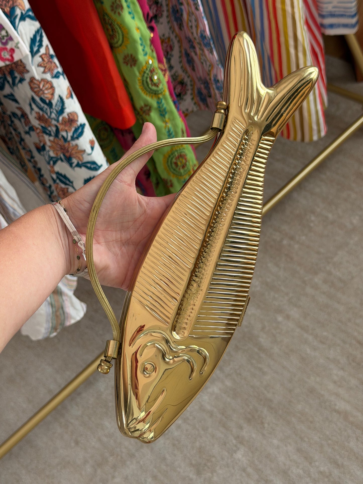 Vin.  | Gold Fishy Brass Purse, OS