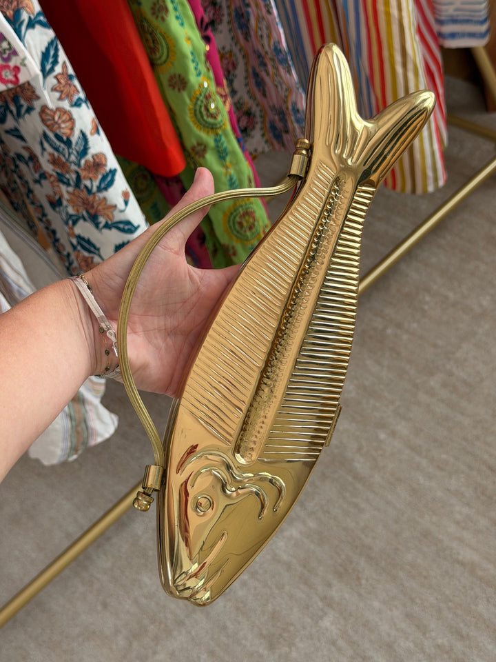 Vin.  | Gold Fishy Brass Purse, OS