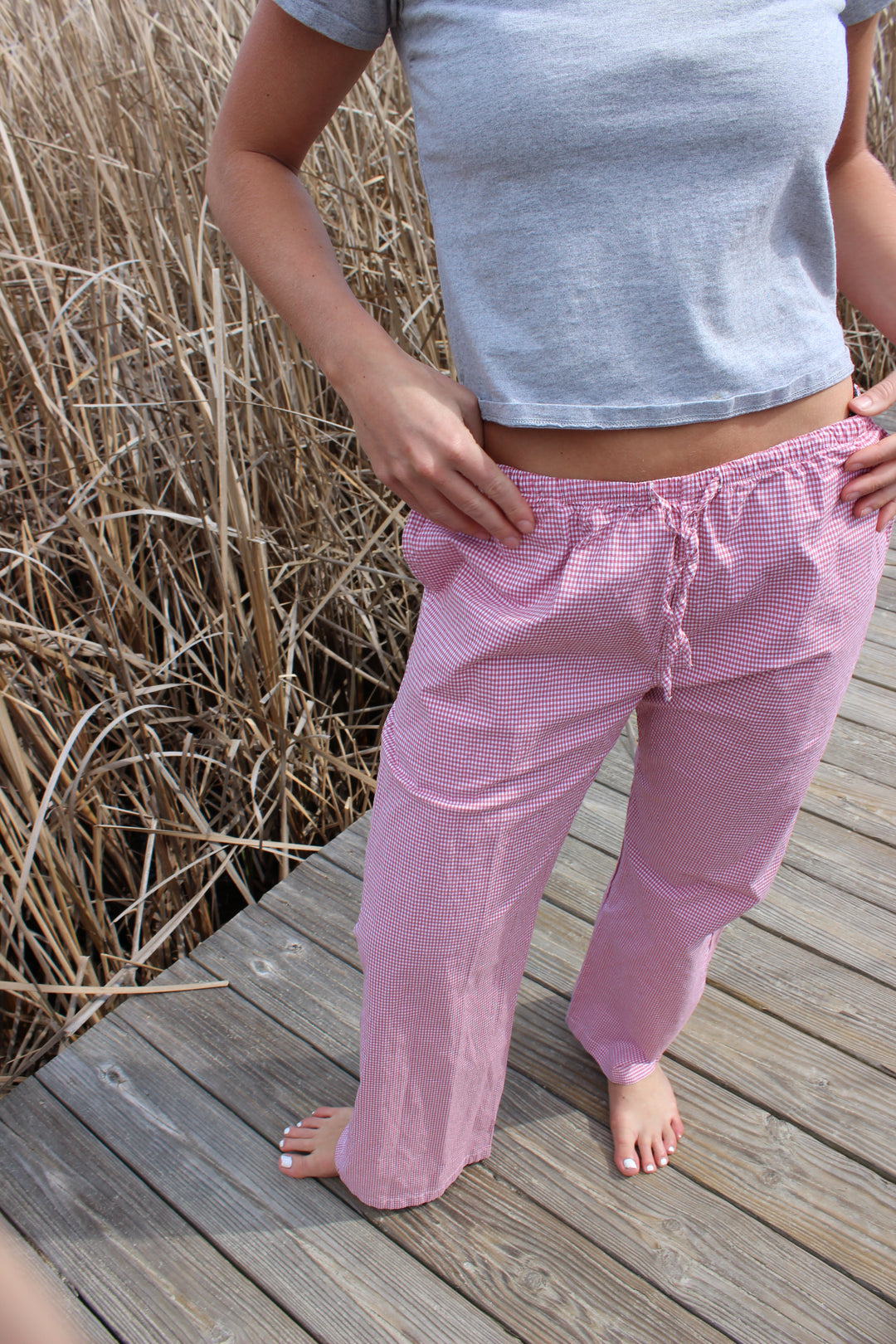 Brandy Melville | Plaid Wide Leg Cotton Pants, 0/S