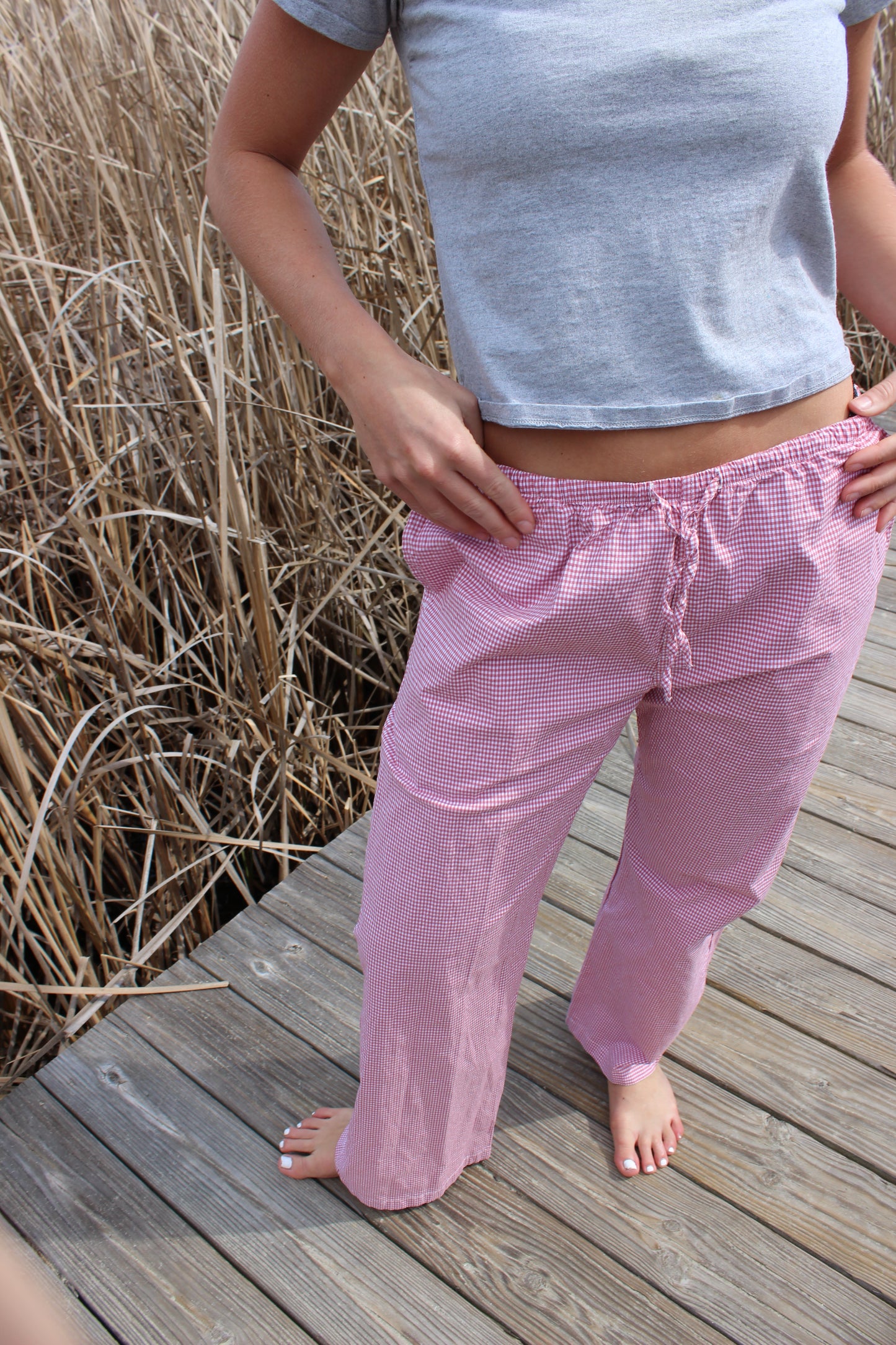 Brandy Melville | Plaid Wide Leg Cotton Pants, 0/S