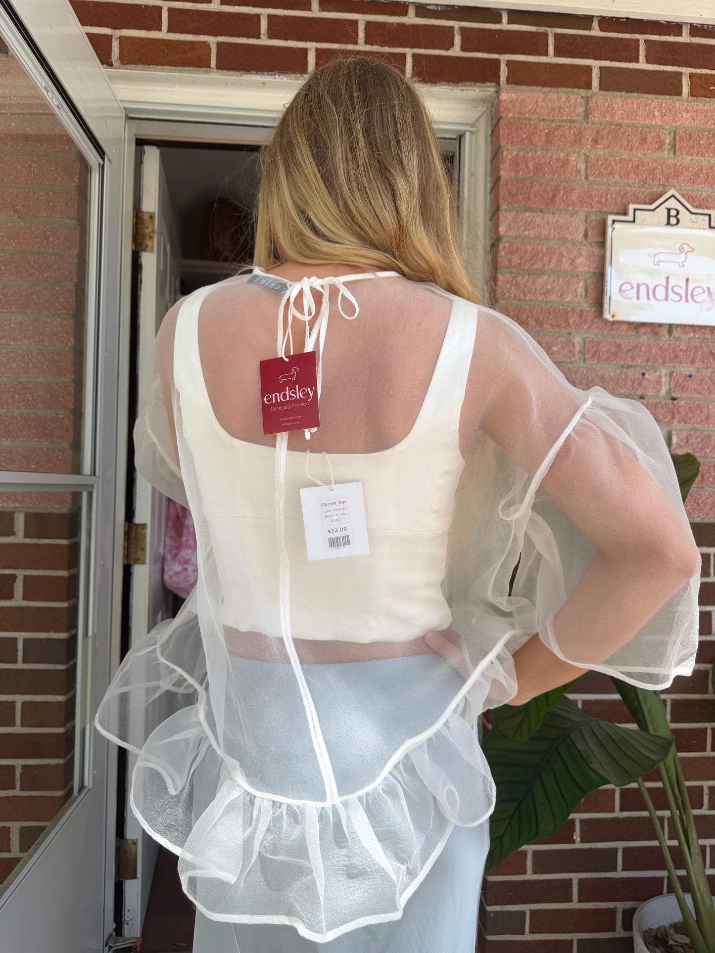 Esthe | Oversized Organza Top, S