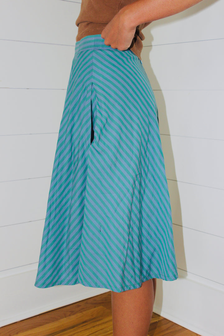 Endsley | Vintage Striped Midi Skirt, S/M