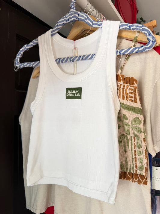 Daily Drills  | Logo Ribbed Tank, XS/S