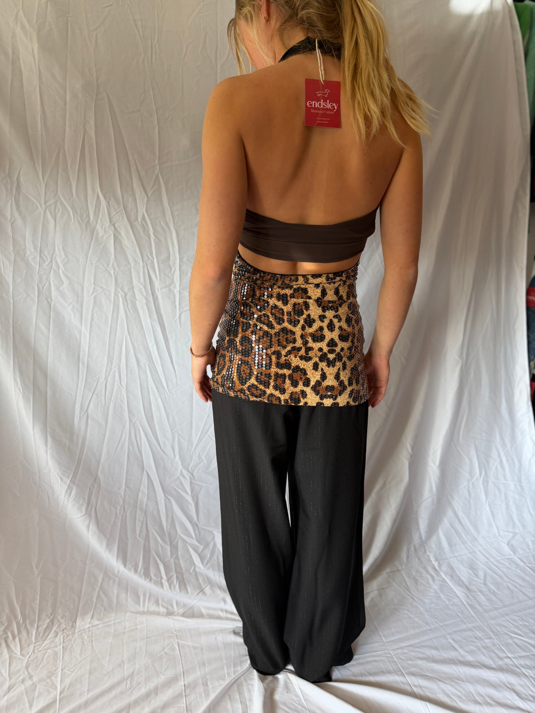 Shein | Sequin Leopard Top, XS