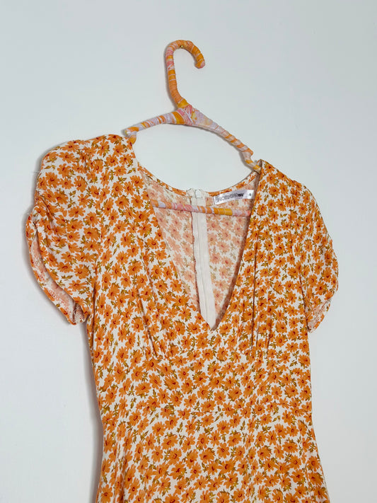 Morning Mist | Orange Floral Sundress