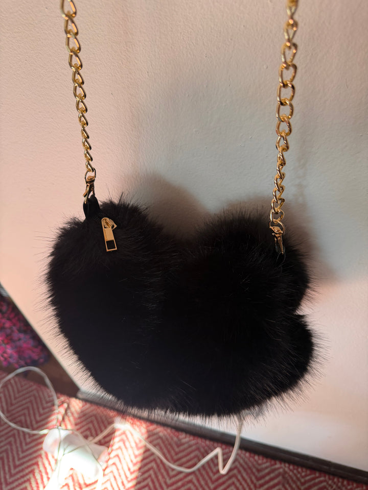 Fuzzy Black Multi-Purpose Purse