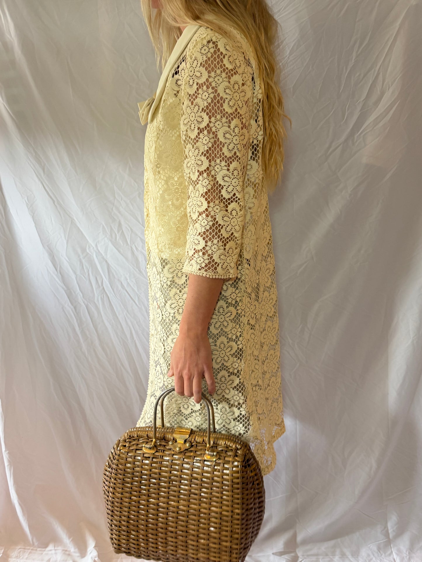 Cream Overlay | Vintage Lace Overlay, S/M