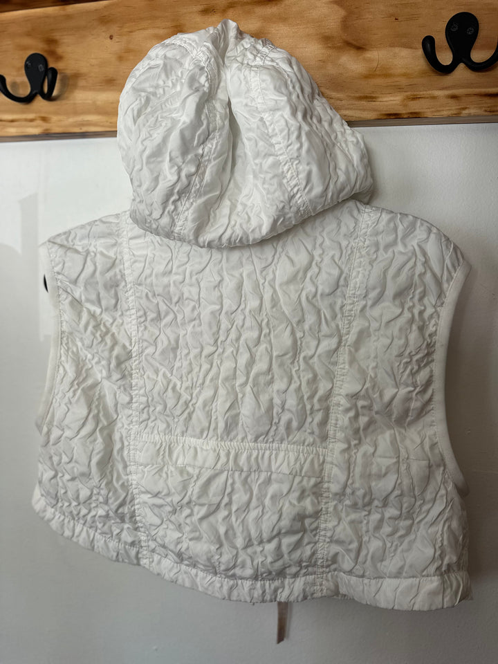 Free People Movement | White Cropped Sleeveless Hoodie, S